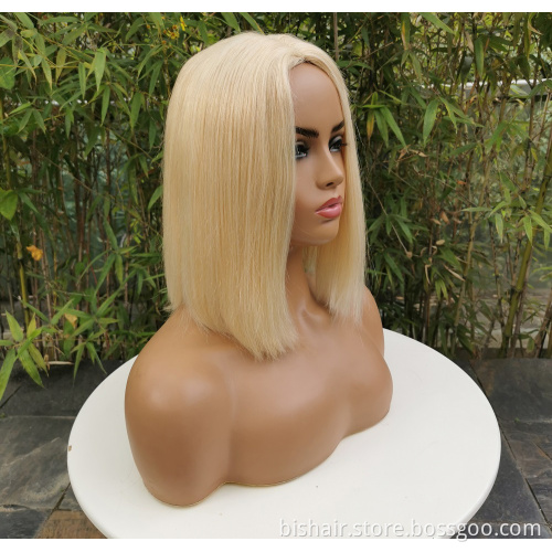 T Lace 613# Bob Wig Cheap Wholesale Vendor Short Bob Wigs Blonde 613 Straight Brazilian Human Hair Wig